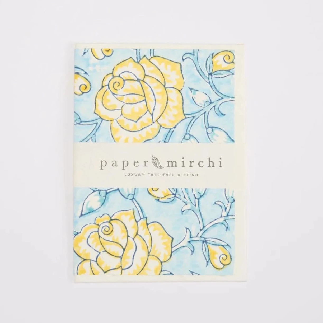 Jaipur Rose Mimosa Hand Block Print Greeting Card