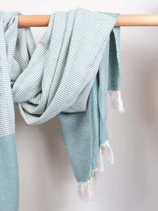 Nordic Dot Hammam Towel - Grey / Green