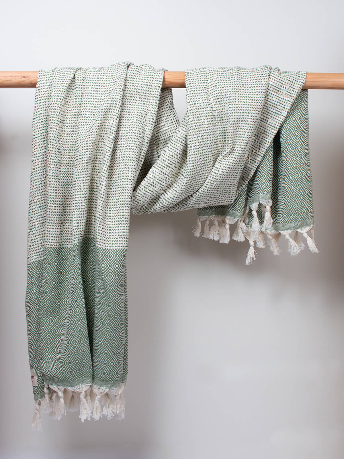 Nordic Dot Hammam Towel - Olive