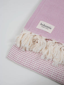 Nordic Dot Hammam Towel - Vintage Pink