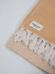 Nordic Dot Hammam Towel - Mustard