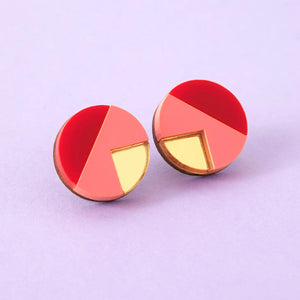Matilda Earrings - Red & Gold