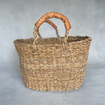 Load image into Gallery viewer, Leather Handle Seagrass Basket
