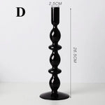 Load image into Gallery viewer, Black Glass Candle Holder - extra tall
