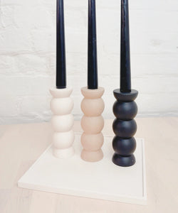 Tall Bubble Candle Holder - black / white / sand