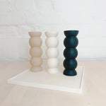 Load image into Gallery viewer, Tall Bubble Candle Holder - black / white / sand
