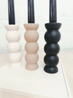Load image into Gallery viewer, Tall Bubble Candle Holder - black / white / sand
