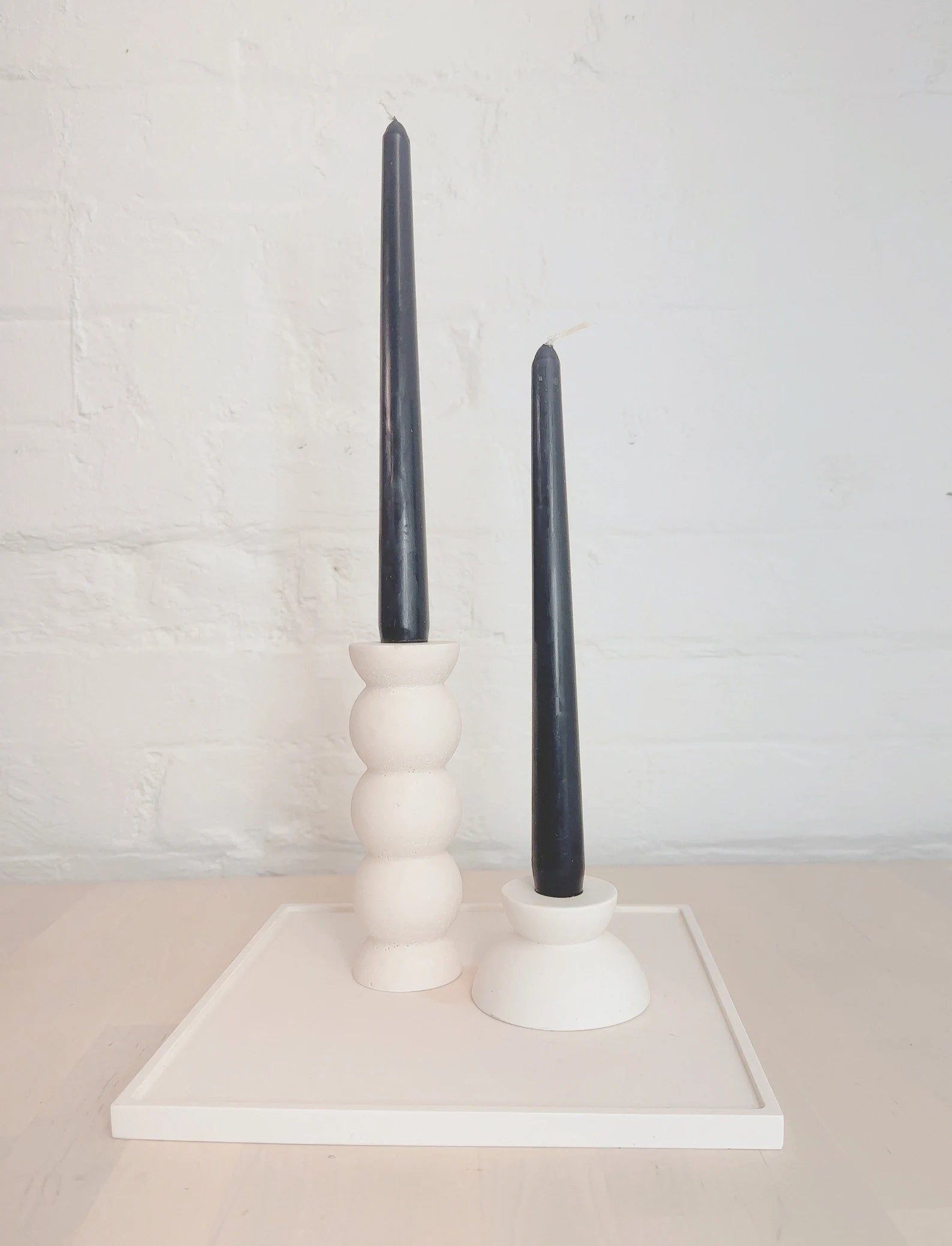 Tall Bubble Candle Holder - black / white / sand