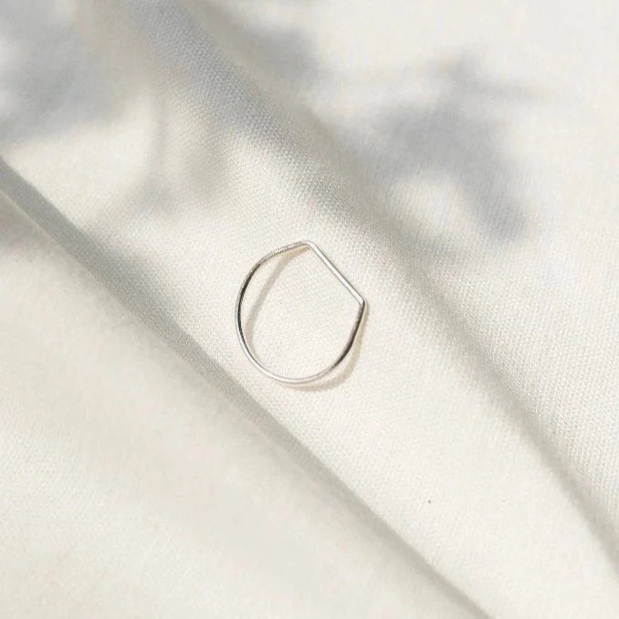 Straight Edge Stacking Ring - silver