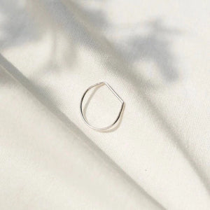 Straight Edge Stacking Ring - silver