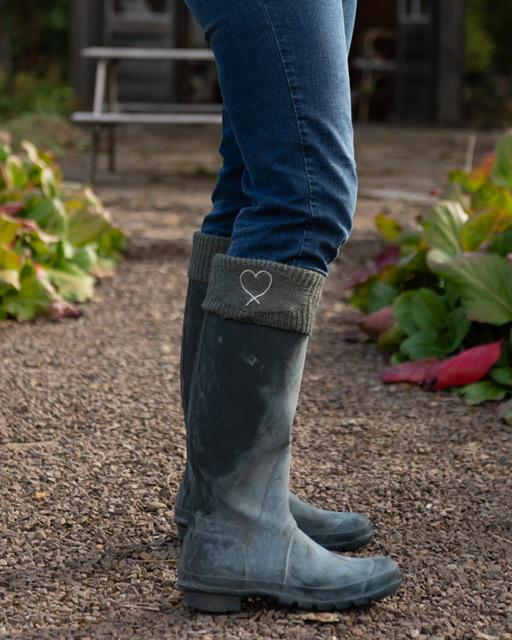 Merino Wool Welly Socks - Deep Olive Green