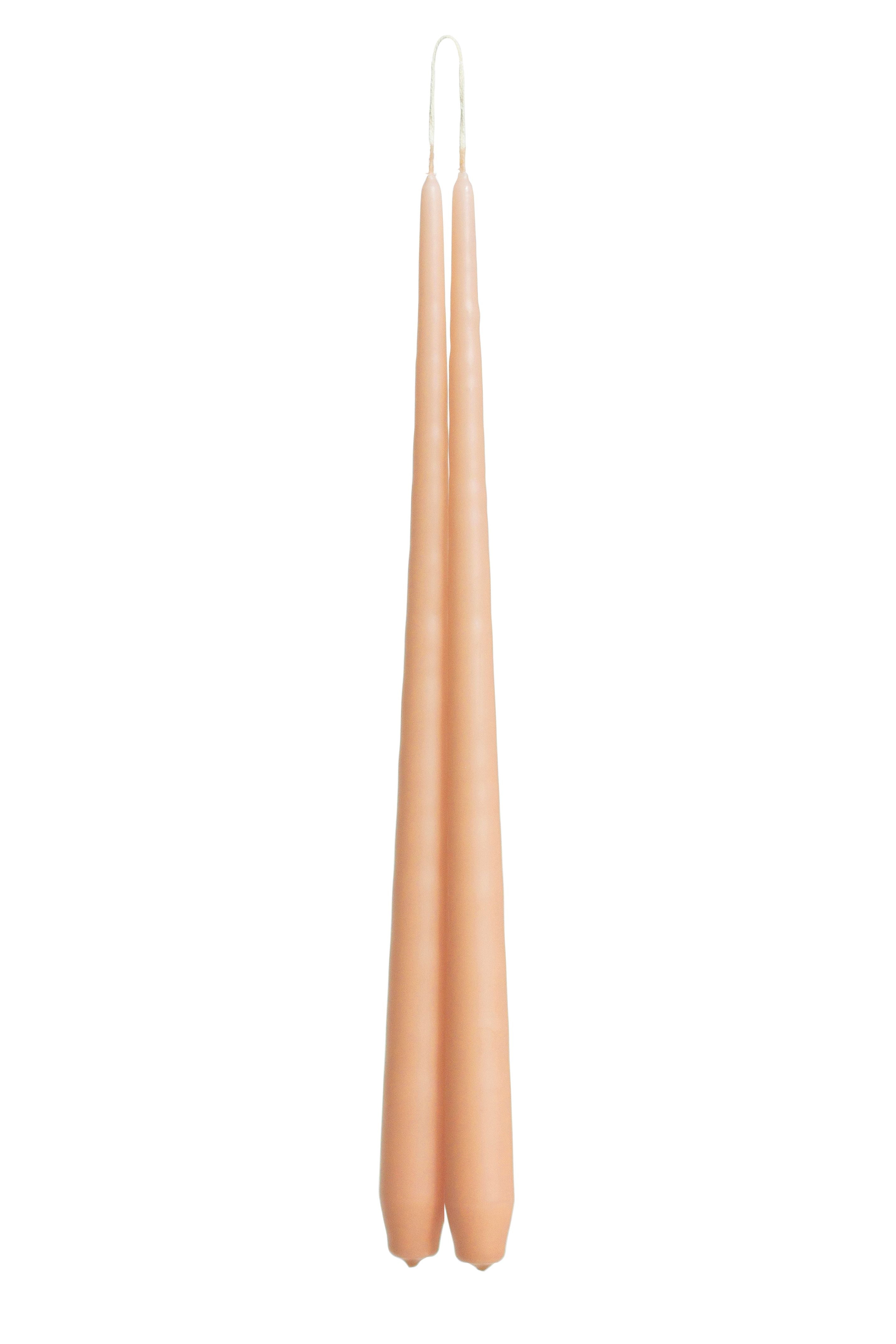 Peach Tapered Candle - pair